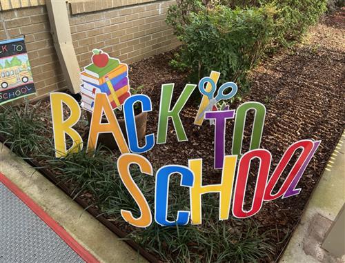 First Day 2023 sign in front of school